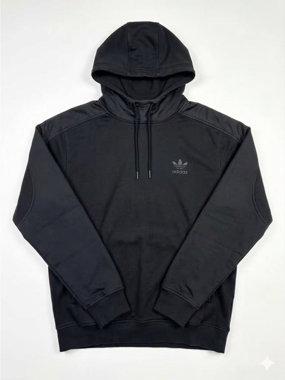 adidas Black Hooded Pullover Size Medium Like New